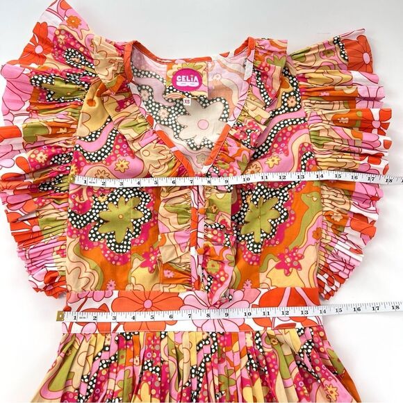 CeliaB Floral Lirio Flutter Sleeve Mini Dress Size XS - Picture 11 of 13